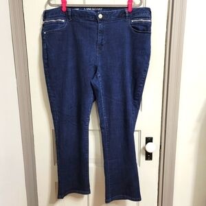 Lane Bryant Zipper Pocket Dark Wash Crop Jeans
